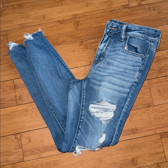 American Eagle Outfitters Denim - American Eagle Outfitters Ripped Blue Skinny Jeans